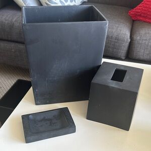 Waterworks Black Square Bath Accessory Set